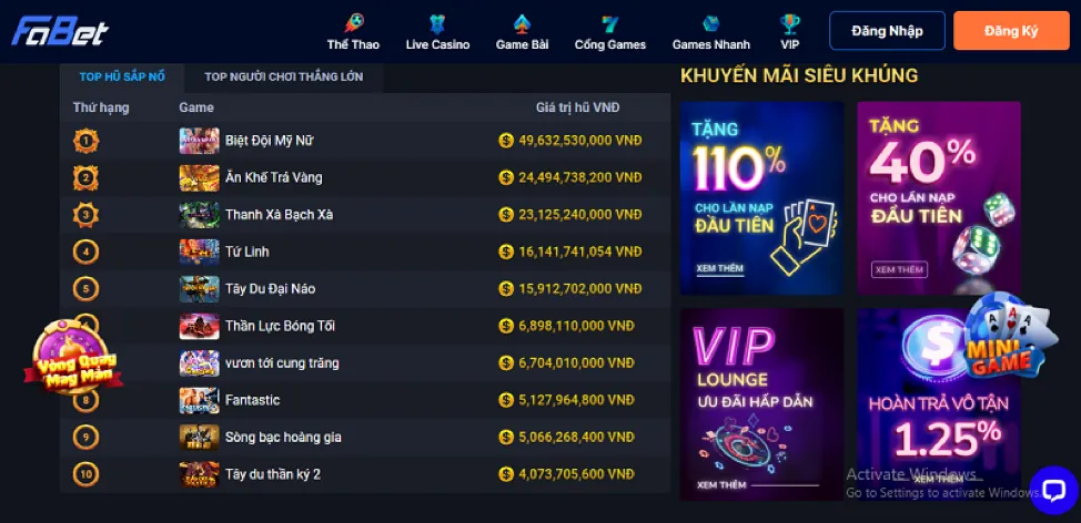 Trò chơi Bắn cá vn168 login